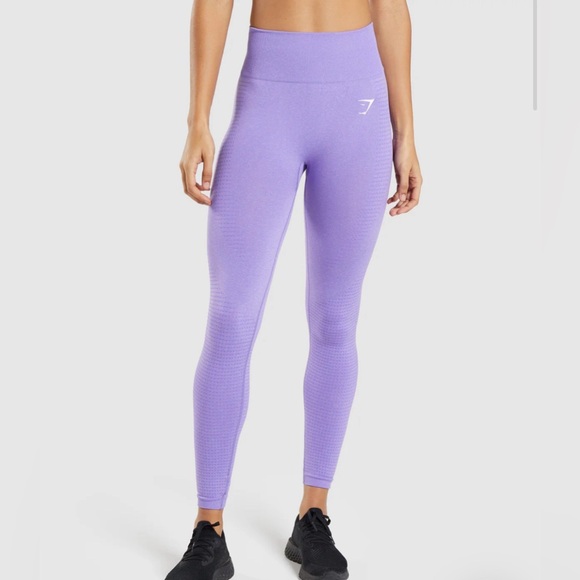 Gymshark Vital Seamless 2.0 Leggings Bright Purple Marl Size S - Picture 3 of 4